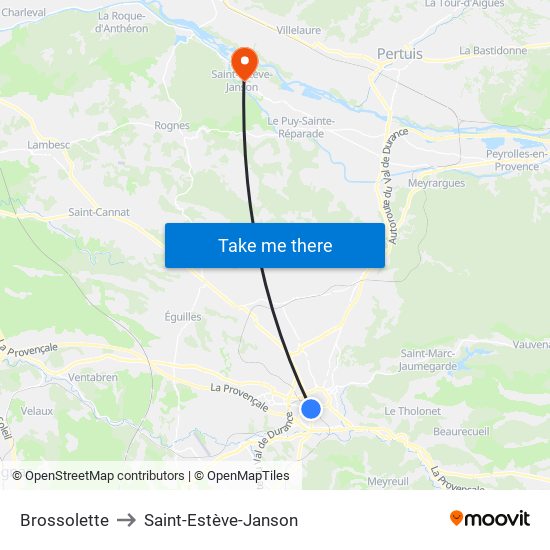 Brossolette to Saint-Estève-Janson map