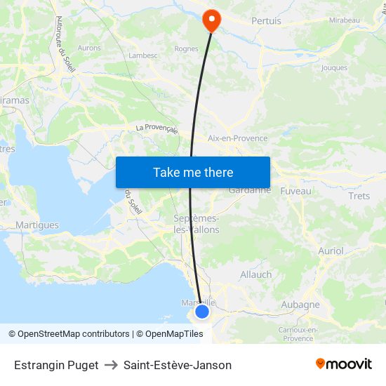 Estrangin Puget to Saint-Estève-Janson map