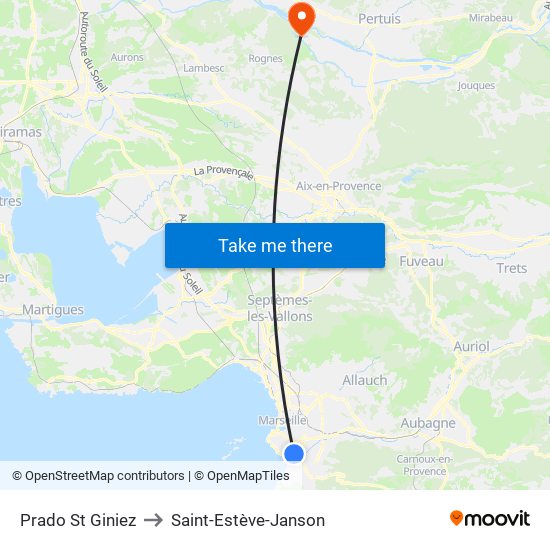 Prado St Giniez to Saint-Estève-Janson map