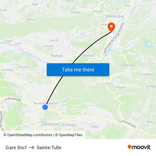 Gare Sncf to Sainte-Tulle map