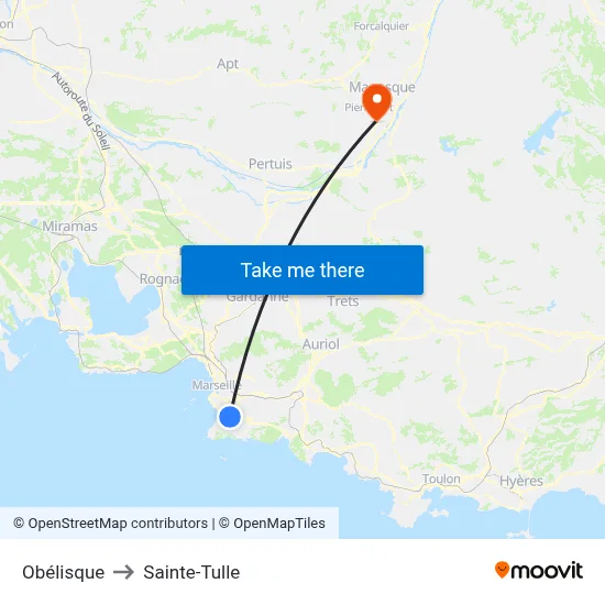 Obélisque to Sainte-Tulle map