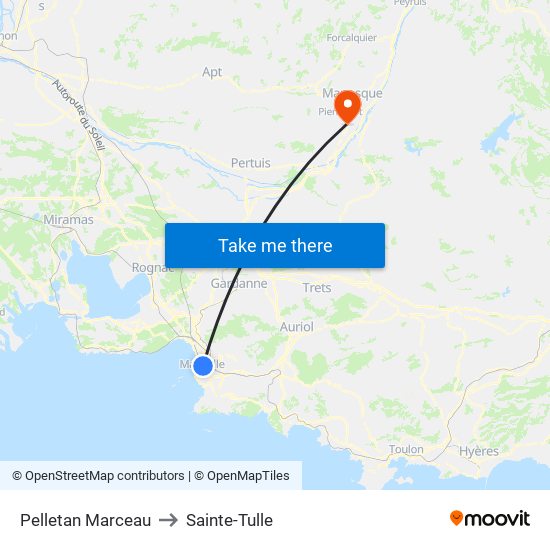 Pelletan Marceau to Sainte-Tulle map