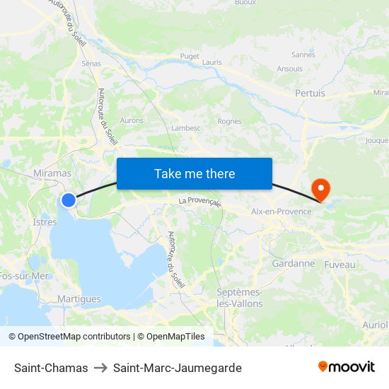 Saint-Chamas to Saint-Marc-Jaumegarde map