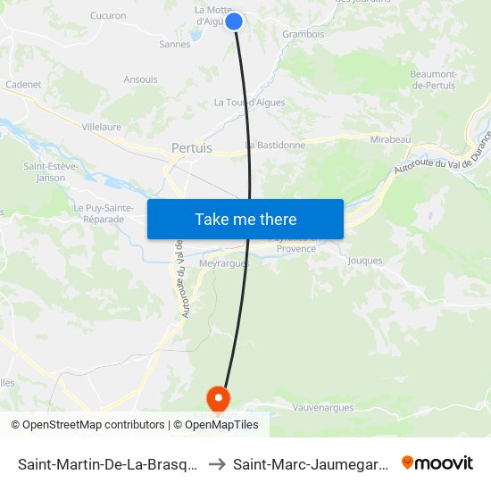 Saint-Martin-De-La-Brasque to Saint-Marc-Jaumegarde map