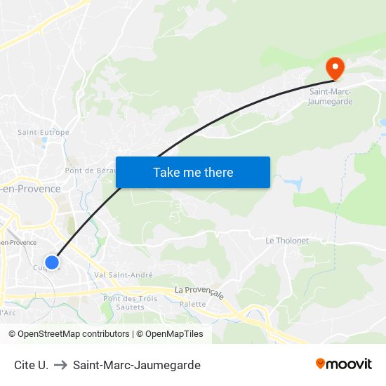 Cite  U. to Saint-Marc-Jaumegarde map