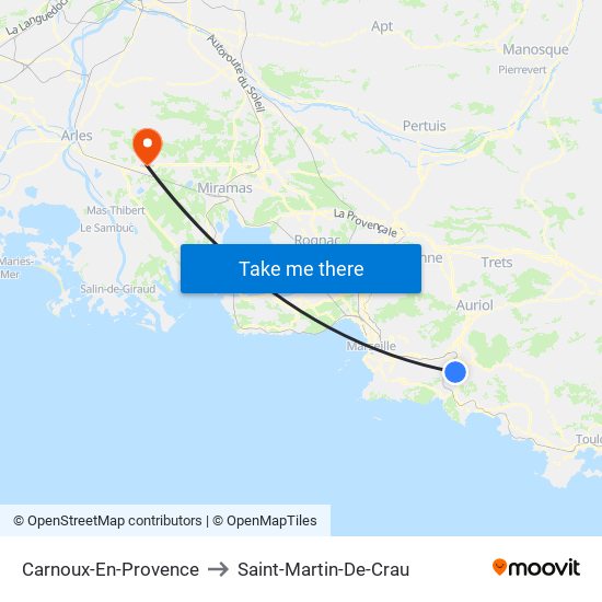 Carnoux-En-Provence to Saint-Martin-De-Crau map