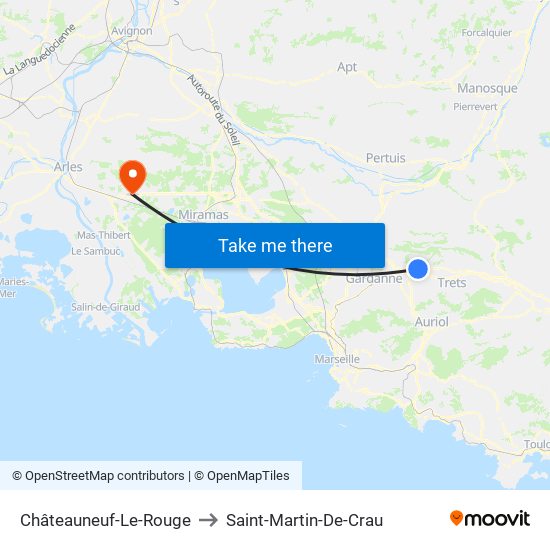 Châteauneuf-Le-Rouge to Saint-Martin-De-Crau map