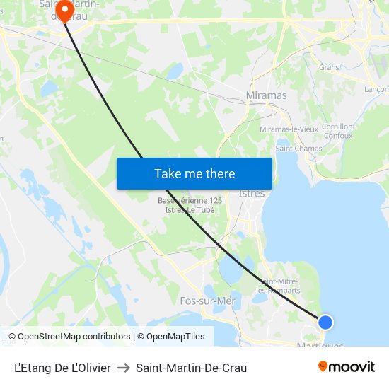 L'Etang De L'Olivier to Saint-Martin-De-Crau map