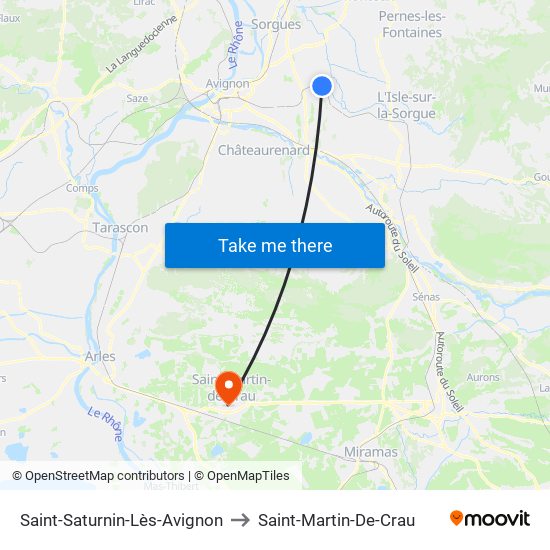 Saint-Saturnin-Lès-Avignon to Saint-Martin-De-Crau map