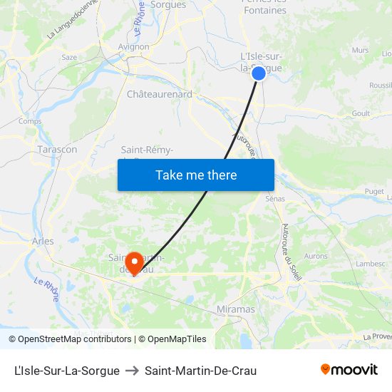 L'Isle-Sur-La-Sorgue to Saint-Martin-De-Crau map