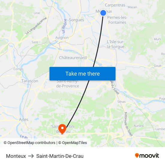 Monteux to Saint-Martin-De-Crau map