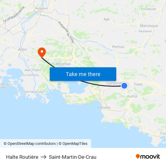 Halte Routière to Saint-Martin-De-Crau map