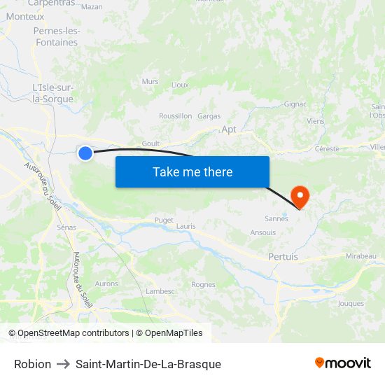 Robion to Saint-Martin-De-La-Brasque map