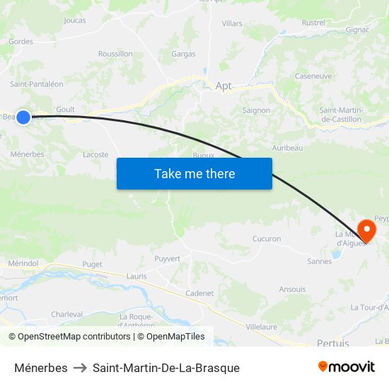 Ménerbes to Saint-Martin-De-La-Brasque map