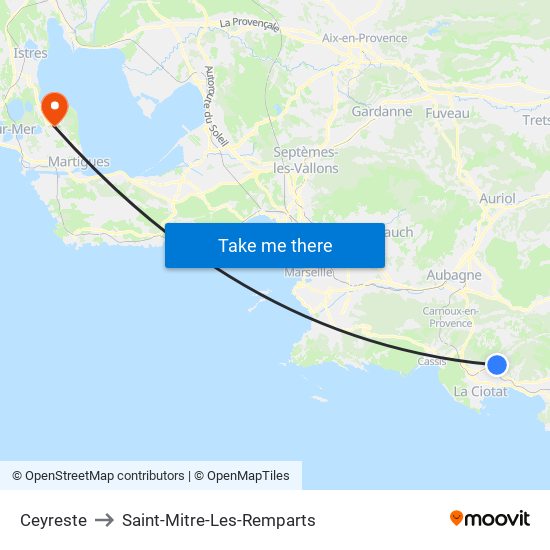 Ceyreste to Saint-Mitre-Les-Remparts map