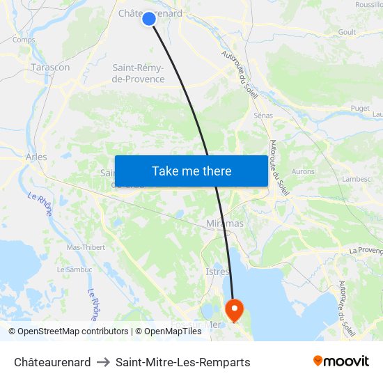 Châteaurenard to Saint-Mitre-Les-Remparts map