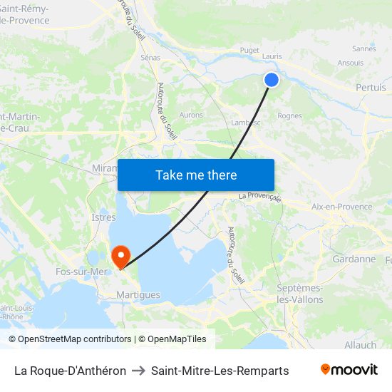 La Roque-D'Anthéron to Saint-Mitre-Les-Remparts map