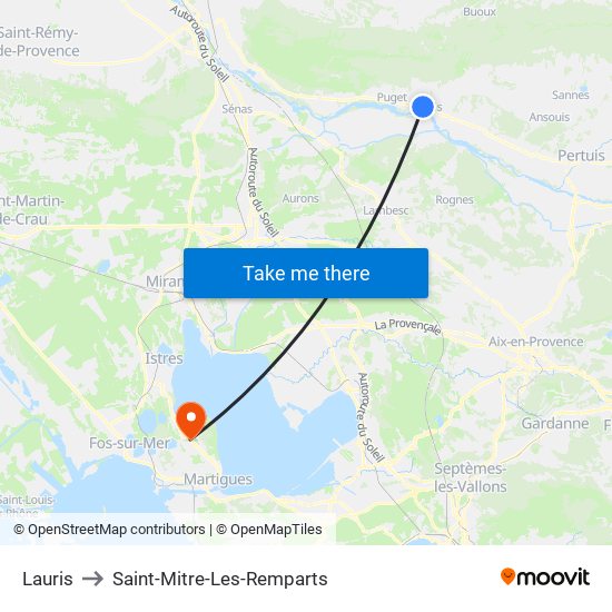 Lauris to Saint-Mitre-Les-Remparts map