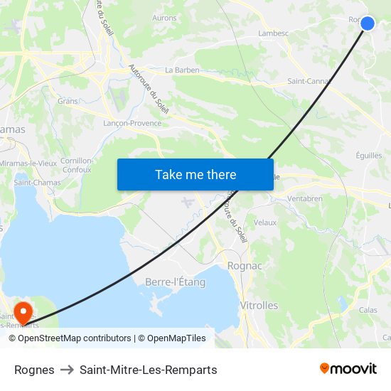 Rognes to Saint-Mitre-Les-Remparts map