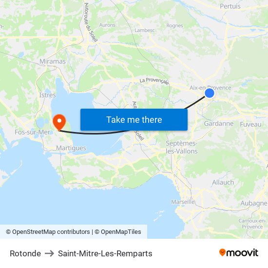 Rotonde to Saint-Mitre-Les-Remparts map