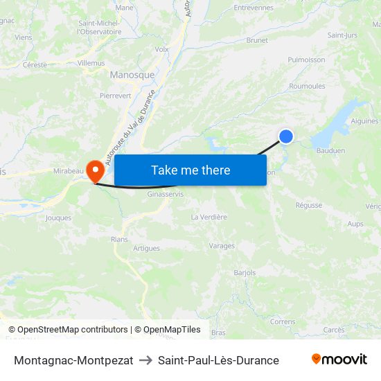 Montagnac-Montpezat to Saint-Paul-Lès-Durance map