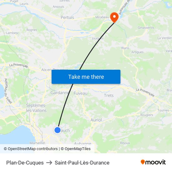 Plan-De-Cuques to Saint-Paul-Lès-Durance map