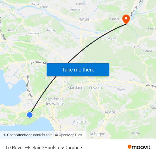 Le Rove to Saint-Paul-Lès-Durance map