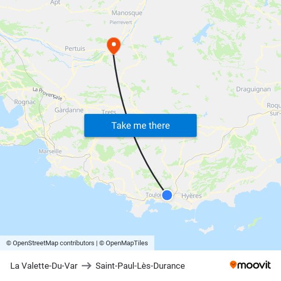 La Valette-Du-Var to Saint-Paul-Lès-Durance map