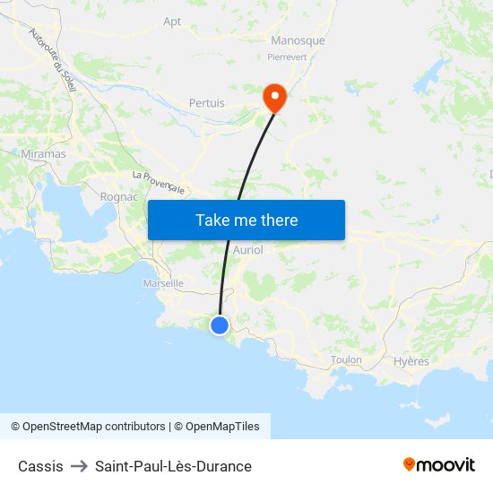 Cassis to Saint-Paul-Lès-Durance map