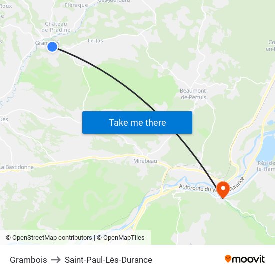 Grambois to Saint-Paul-Lès-Durance map