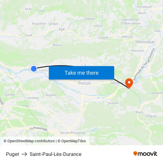 Puget to Saint-Paul-Lès-Durance map