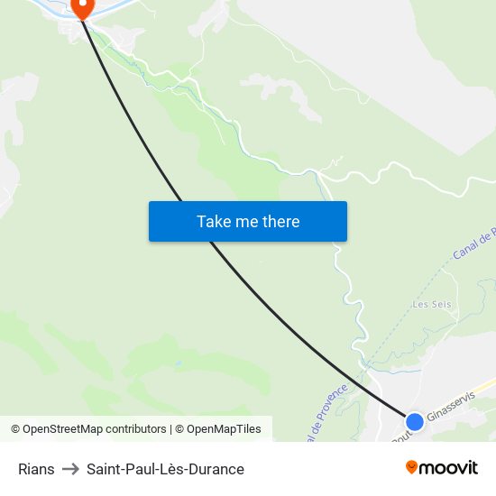 Rians to Saint-Paul-Lès-Durance map