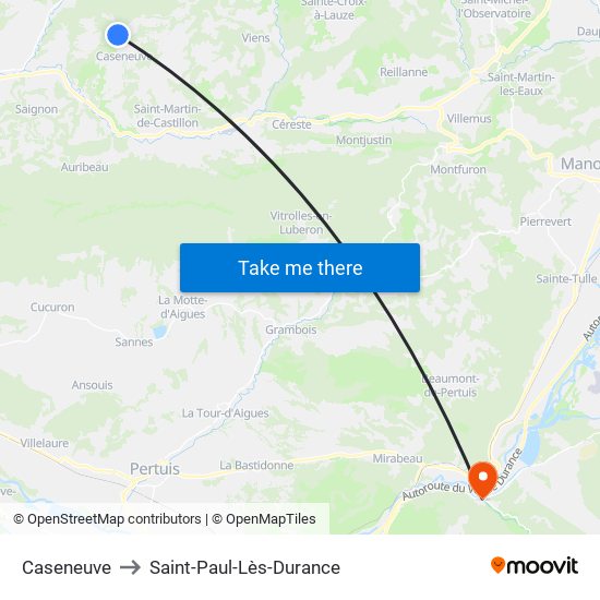 Caseneuve to Saint-Paul-Lès-Durance map