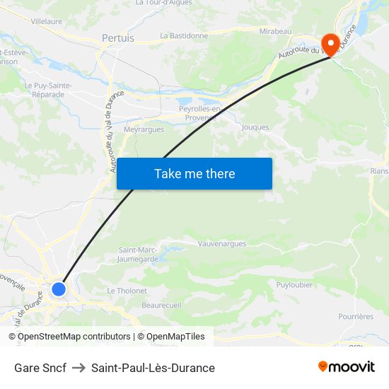 Gare Sncf to Saint-Paul-Lès-Durance map