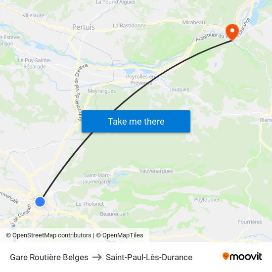 Gare Routière Belges to Saint-Paul-Lès-Durance map