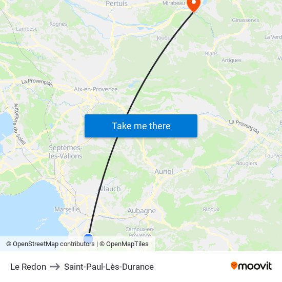 Le Redon to Saint-Paul-Lès-Durance map