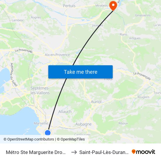 Sainte-Marguerite Dromel to Saint-Paul-Lès-Durance map