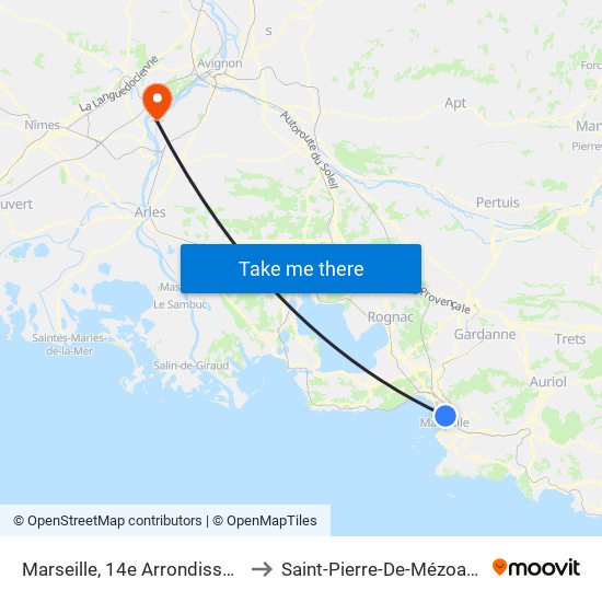 Marseille, 14e Arrondissement to Saint-Pierre-De-Mézoargues map