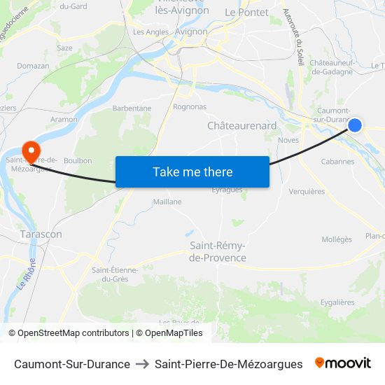 Caumont-Sur-Durance to Saint-Pierre-De-Mézoargues map