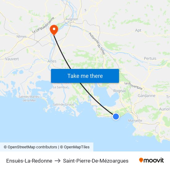 Ensuès-La-Redonne to Saint-Pierre-De-Mézoargues map