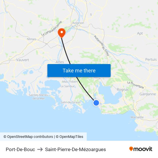 Port-De-Bouc to Saint-Pierre-De-Mézoargues map