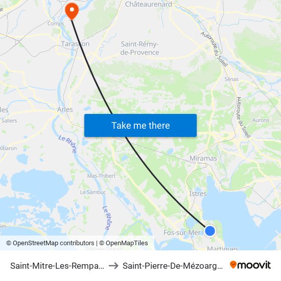 Saint-Mitre-Les-Remparts to Saint-Pierre-De-Mézoargues map