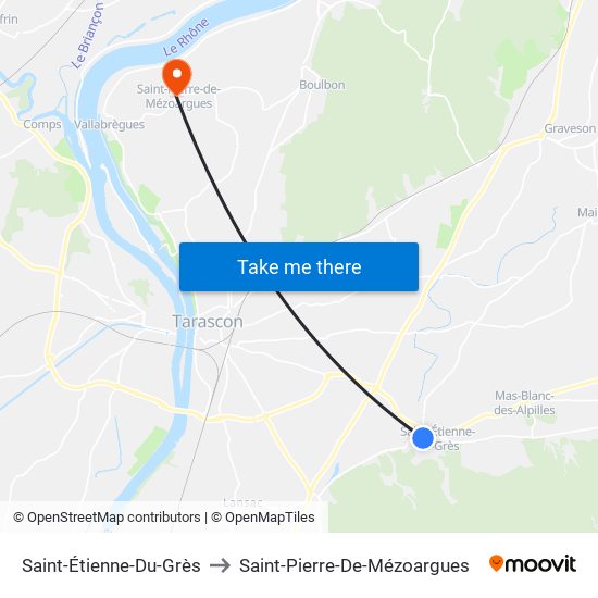 Saint-Étienne-Du-Grès to Saint-Pierre-De-Mézoargues map