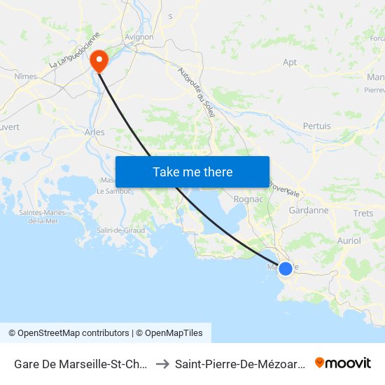 Gare De Marseille-St-Charles to Saint-Pierre-De-Mézoargues map