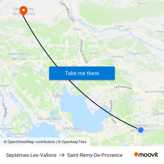 Septèmes-Les-Vallons to Saint-Rémy-De-Provence map