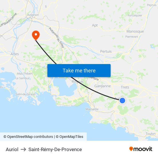 Auriol to Saint-Rémy-De-Provence map