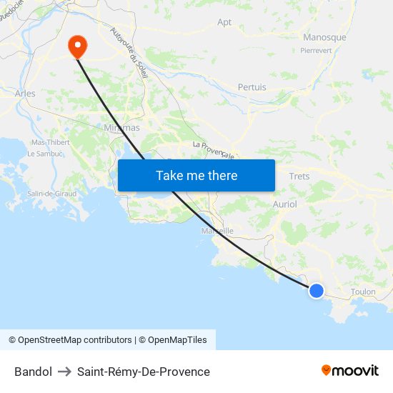 Bandol to Saint-Rémy-De-Provence map