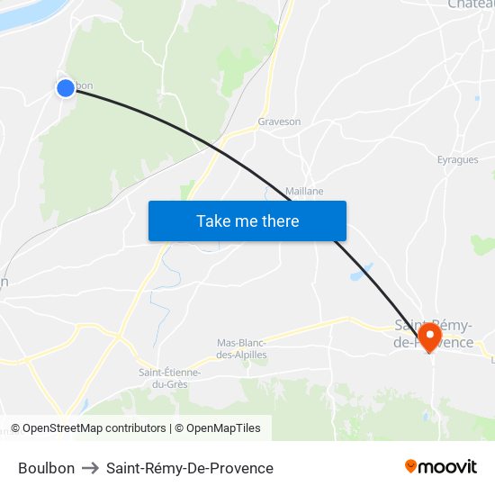 Boulbon to Saint-Rémy-De-Provence map