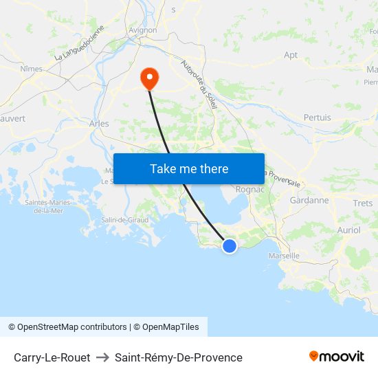 Carry-Le-Rouet to Saint-Rémy-De-Provence map