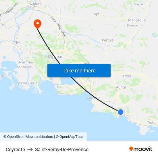Ceyreste to Saint-Rémy-De-Provence map